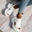 Women's Solid Color Wedge Sandals, Breathable Knit Lace Up Platform Shoes, Comfortable Summer Beach Shoes