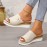 Women's Solid Color Platform Sandals, Slip On Comfy Summer Slides Shoes, Versatile Wedge Casual Shoes