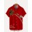 Christmas Coconut Tree & Santa Pattern Men's Short Sleeve Lapel Shirt, Men's Trendy Shirt For Summer Beach Holiday