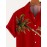 Christmas Coconut Tree & Santa Pattern Men's Short Sleeve Lapel Shirt, Men's Trendy Shirt For Summer Beach Holiday