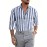 Men's Retro Classic Design Striped Shirt Top Turn-Down Collar Long Sleeves Closure Regular Fit Male Casual Shirt For Daily