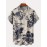 Coconut Tree Print Men's Casual Short Sleeve Hawaiian Shirt With Chest Pocket, Men's Shirt For Summer Vacation Resort, Tops For Men