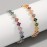 1PC Colorful Rainbow Wedding Gorgeous Bracelets, Full Clover White Golden Shiny Zircon Fashion Jewelry Accessories Valentine's Day Birthday Gift For Women/Man