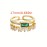 Boho Style Double Layer Copper Ring, 18k Gold Plated Zircon Open Ring Jewelry For Men And Women
