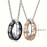 1pc Double Ring Stainless Steel Pendant, Jewelry Lot Classic Couple Necklace