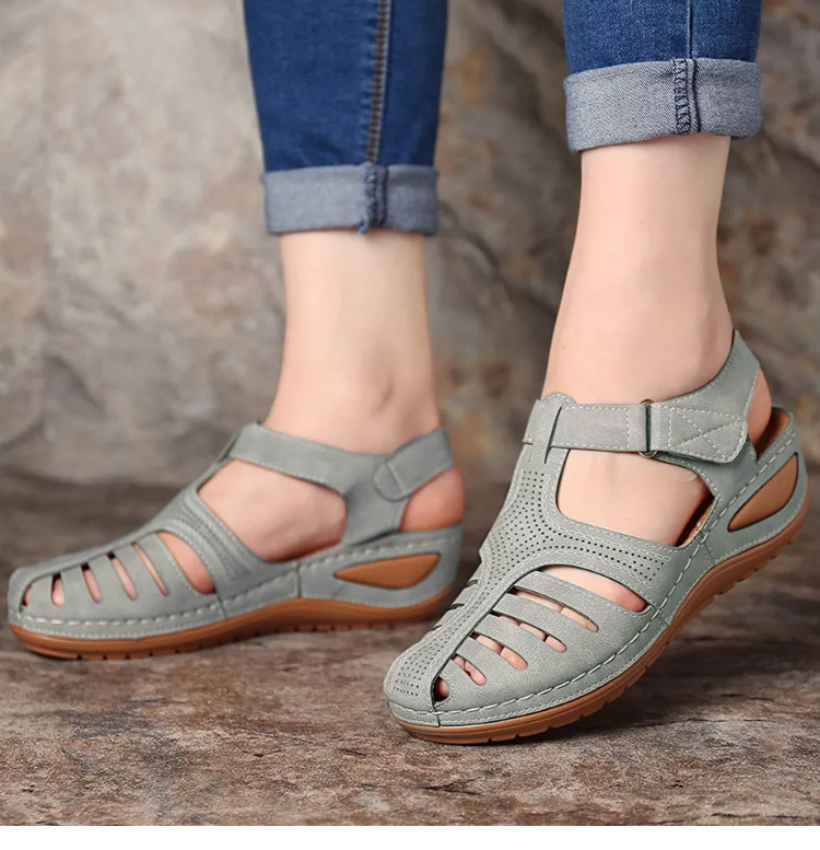 womens wedge heeled sandals platform solid color ankle strap round toe sandals womens summer shoes details 9