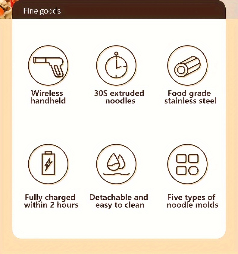 USB Charging Wireless Convenient Noodle Machine,Kitchen Tools,Convenient And Fast Small Portable Noodle Press,Equipped With Multiple Styles Of Kitchen Accessories,And A Variety Of Noodle Shapes To Choose From details 1